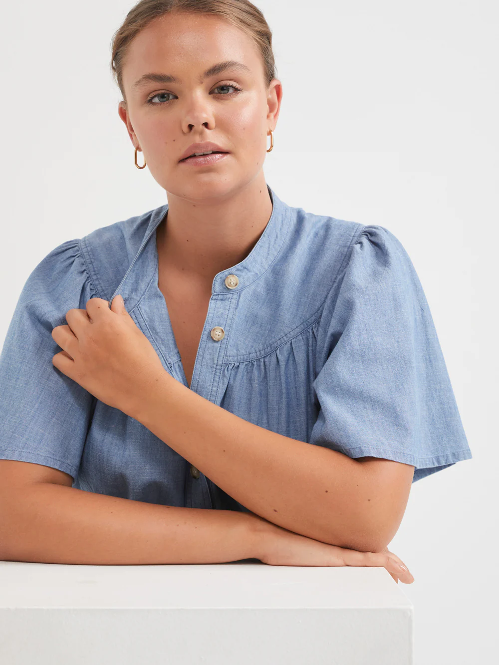 The Soft Chambray Shirt Dress - Image 9