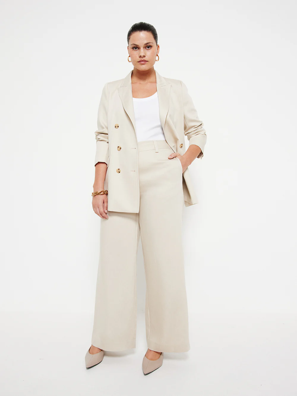 The Soft Twill Wide Leg Trouser