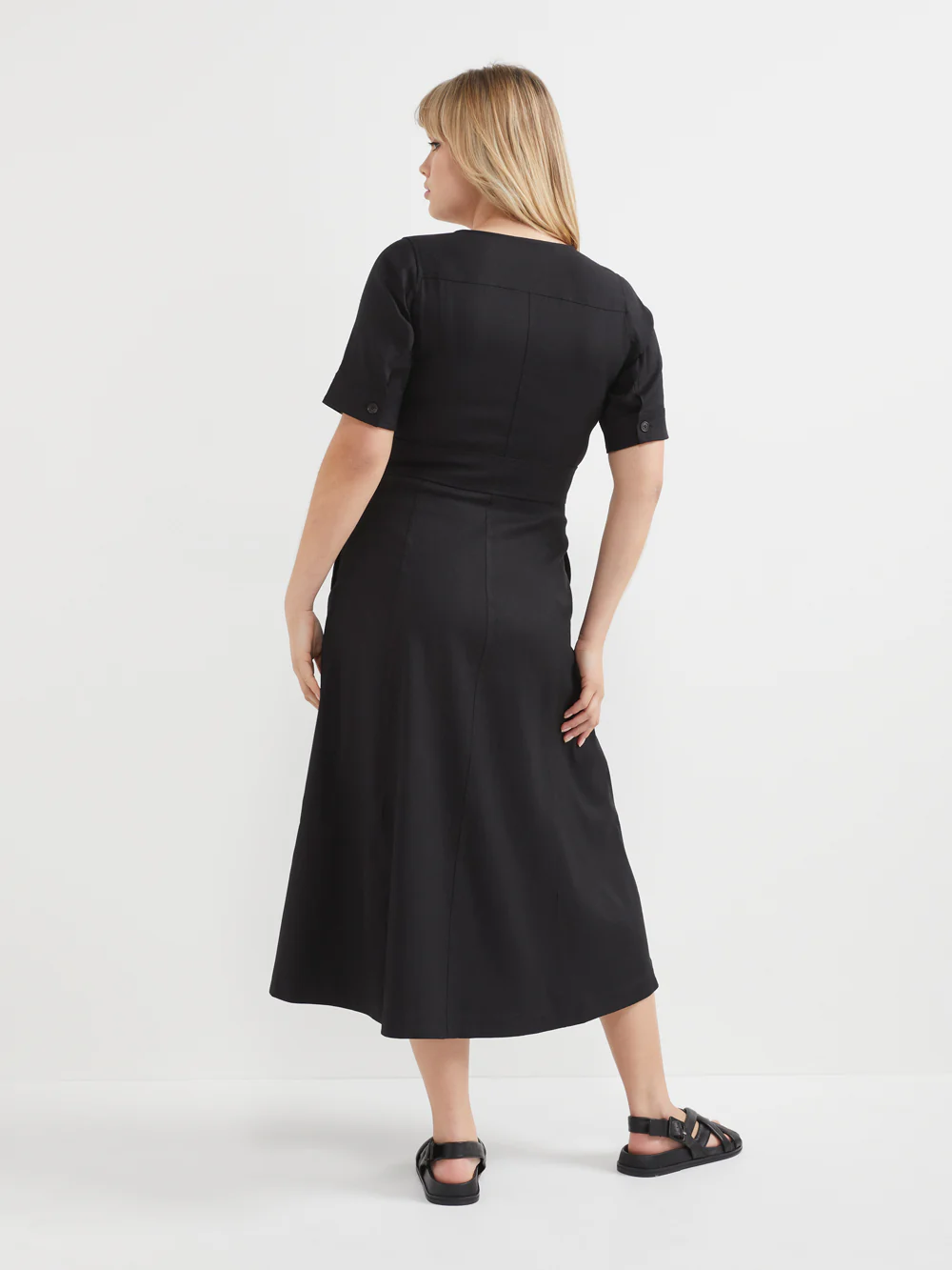 The Stretch Linen Button Front Dress - Image 3
