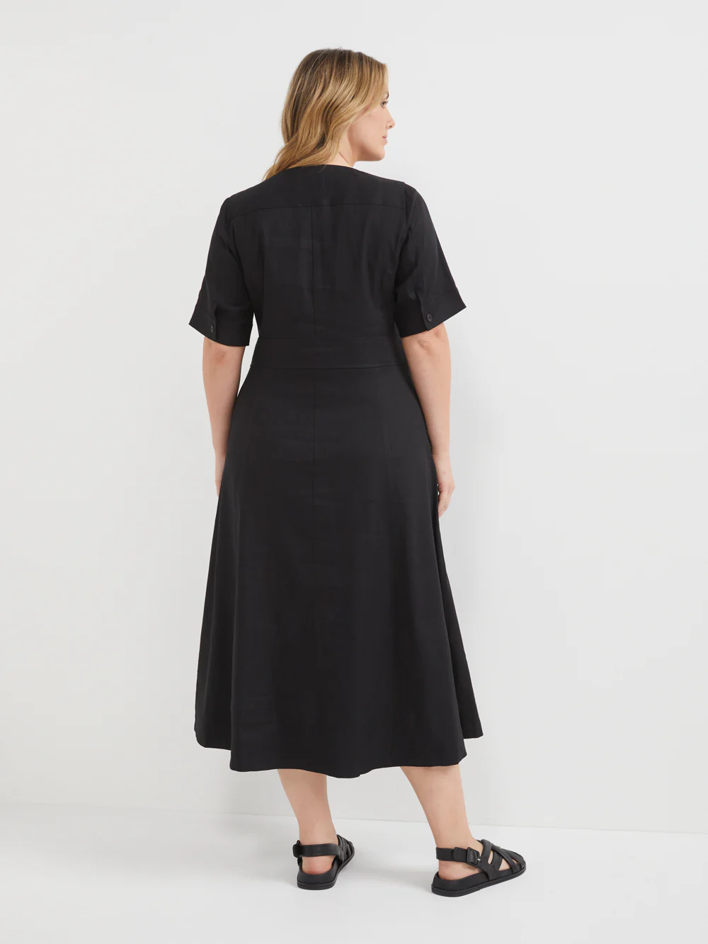 The Stretch Linen Button Front Dress - Image 7
