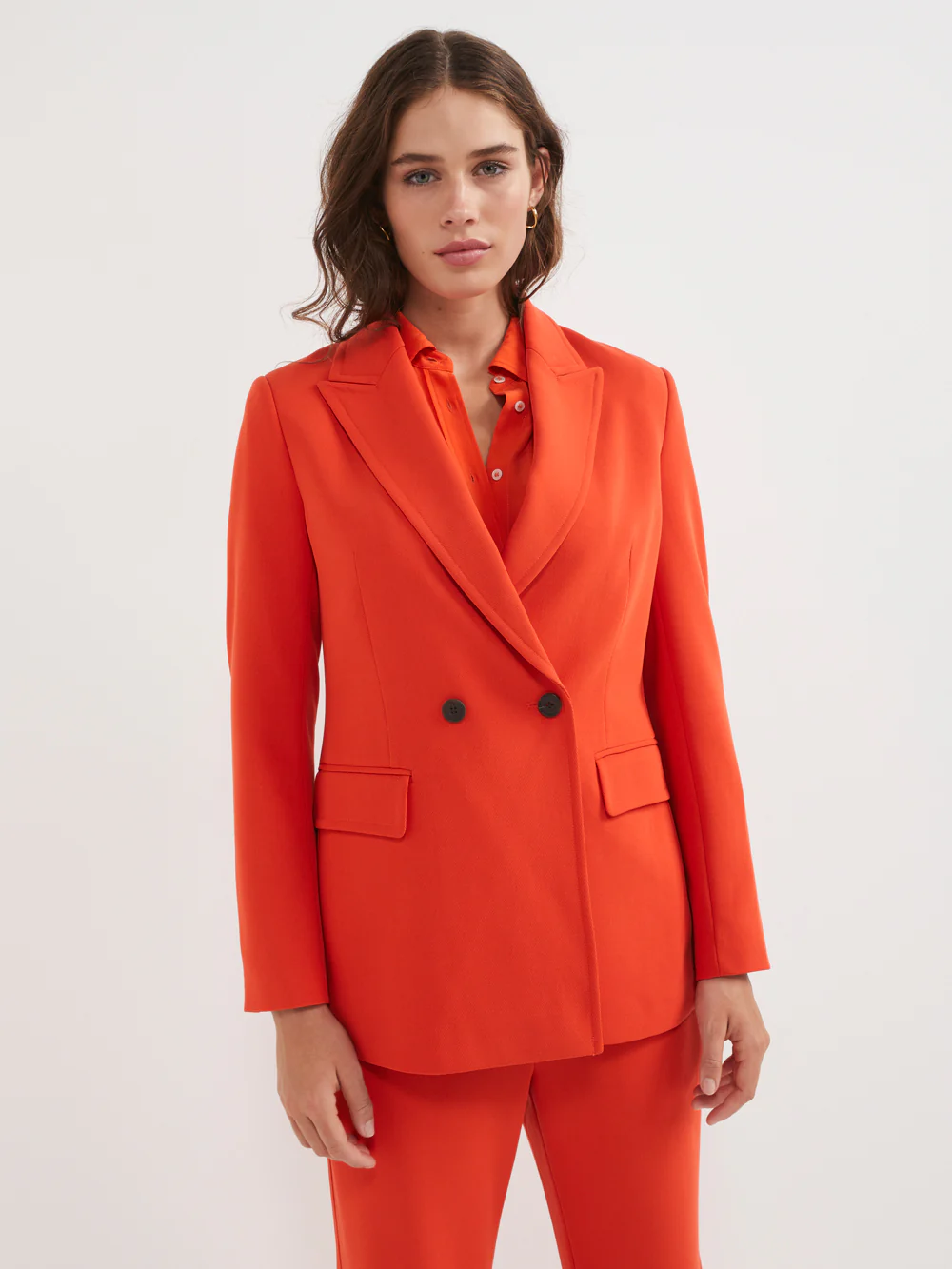 The Stretch Twill Double Breasted Blazer