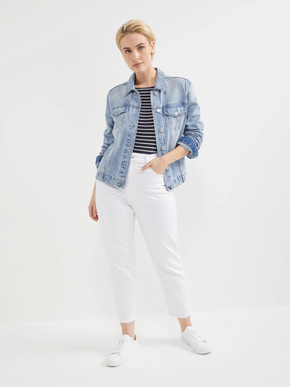 The Stripe Boat Neck Tee - Image 2