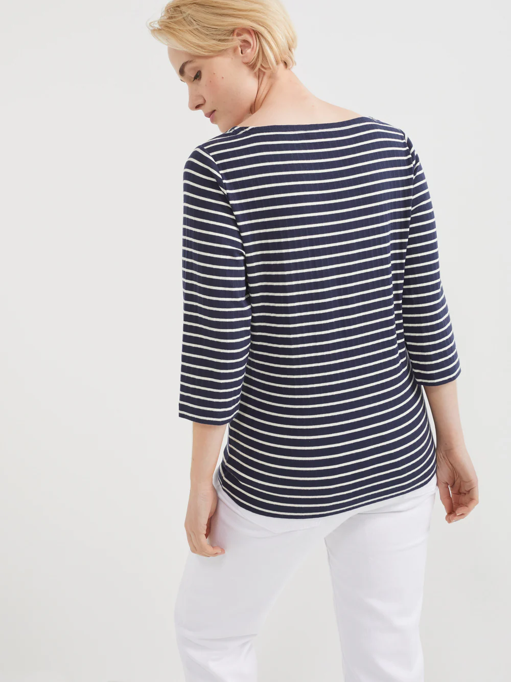 The Stripe Boat Neck Tee - Image 3