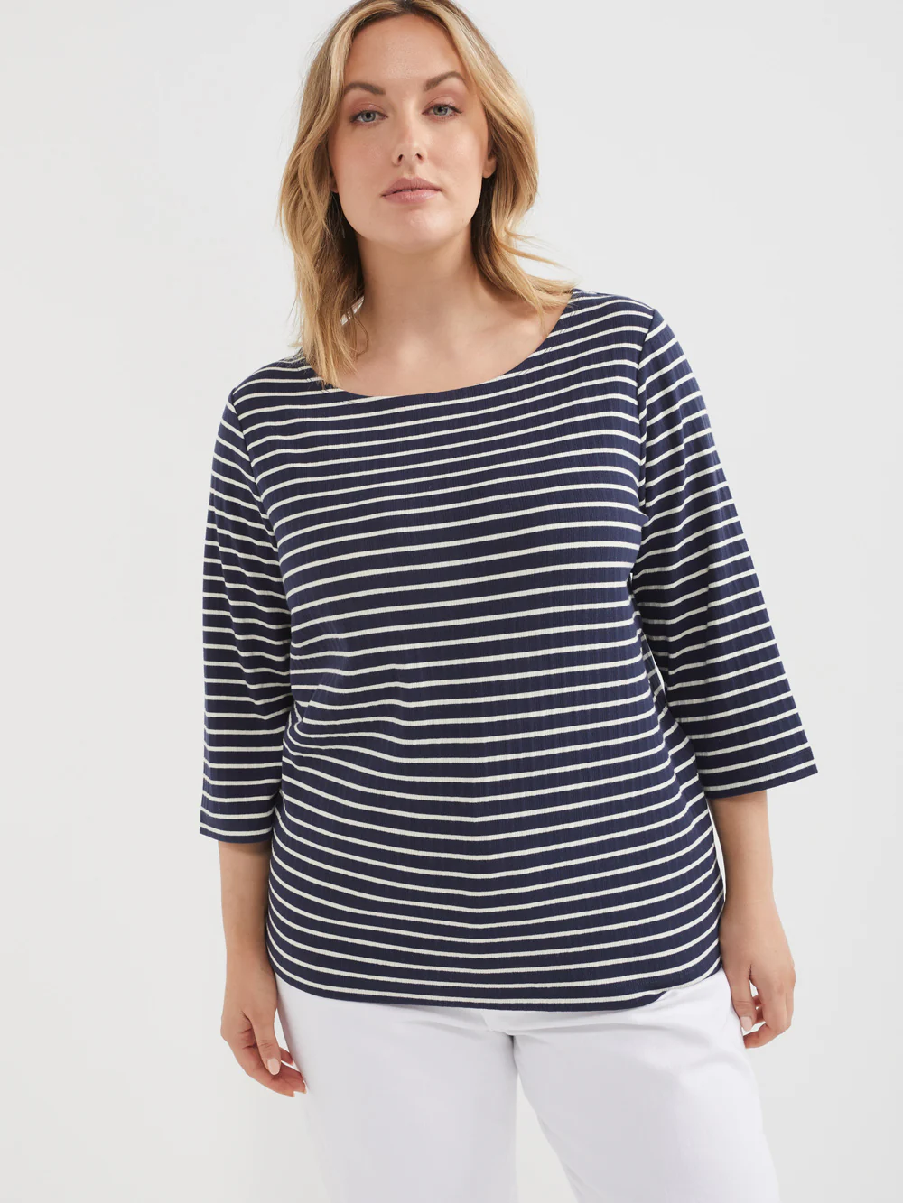 The Stripe Boat Neck Tee - Image 5