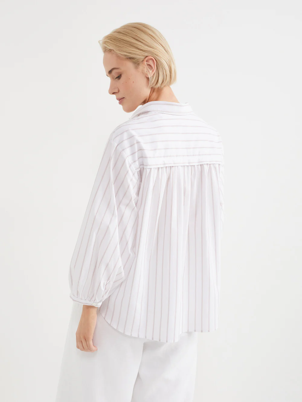The Stripe Cotton Poplin Popover Top - Image 3