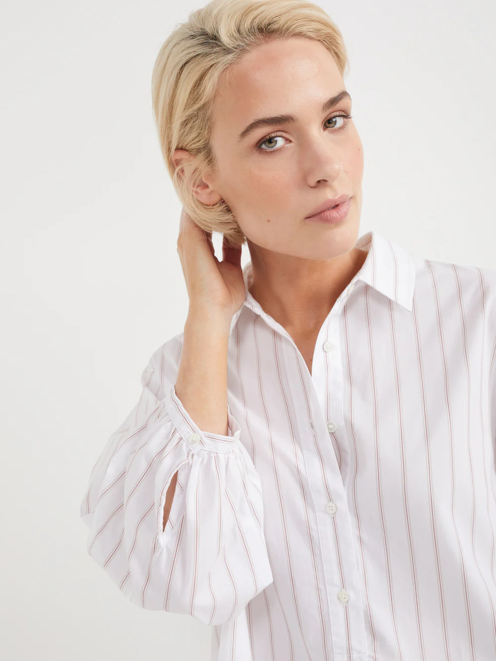 The Stripe Cotton Poplin Popover Top - Image 4