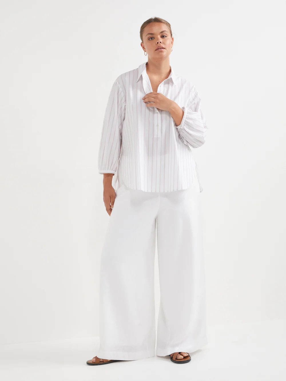 The Stripe Cotton Poplin Popover Top - Image 6