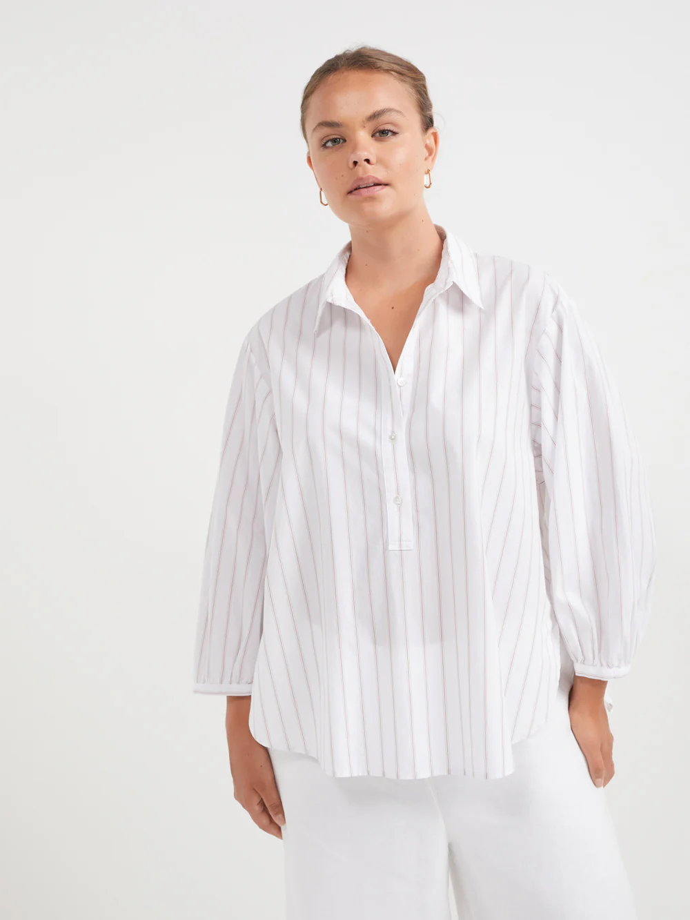 The Stripe Cotton Poplin Popover Top - Image 7