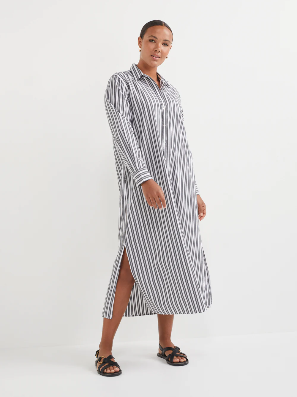 The Stripe Maxi Shirt Dress