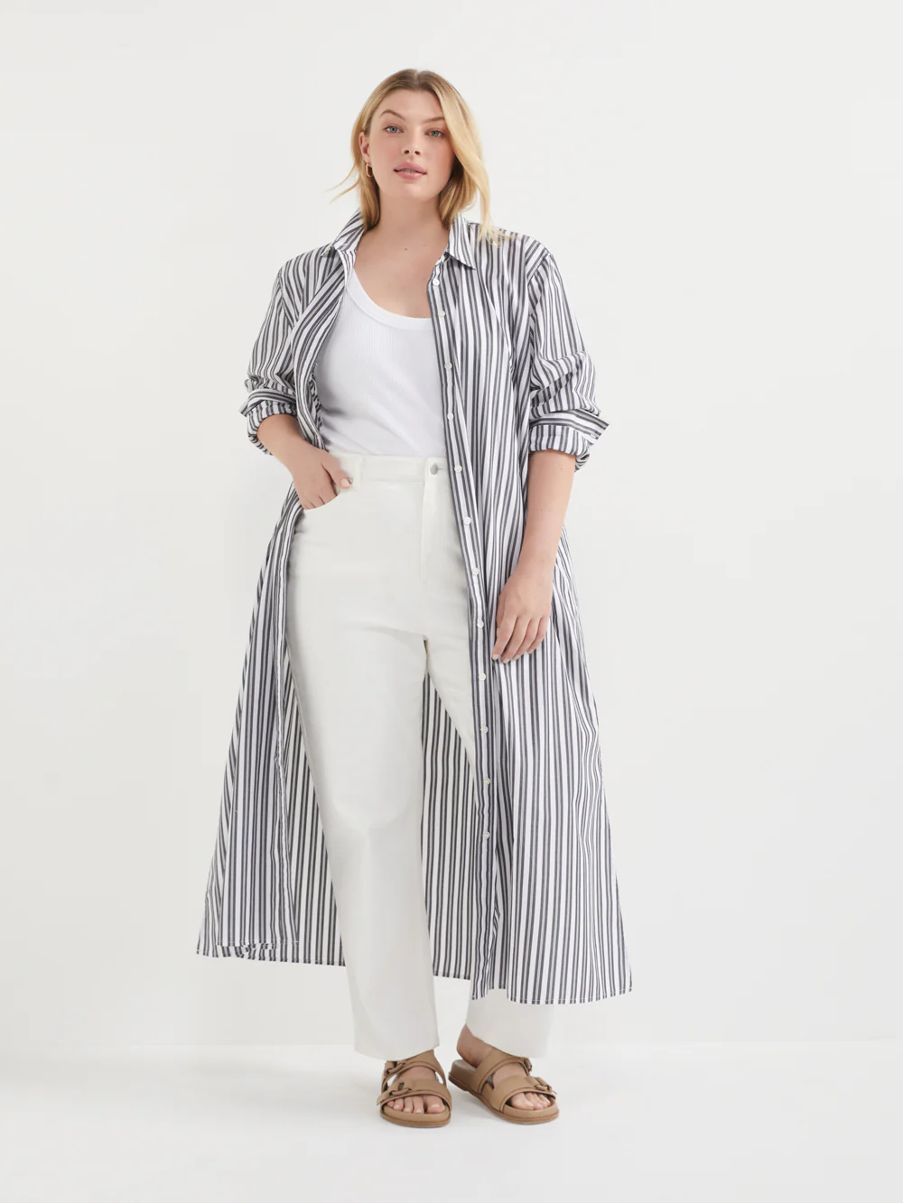 The Stripe Maxi Shirt Dress - Image 10