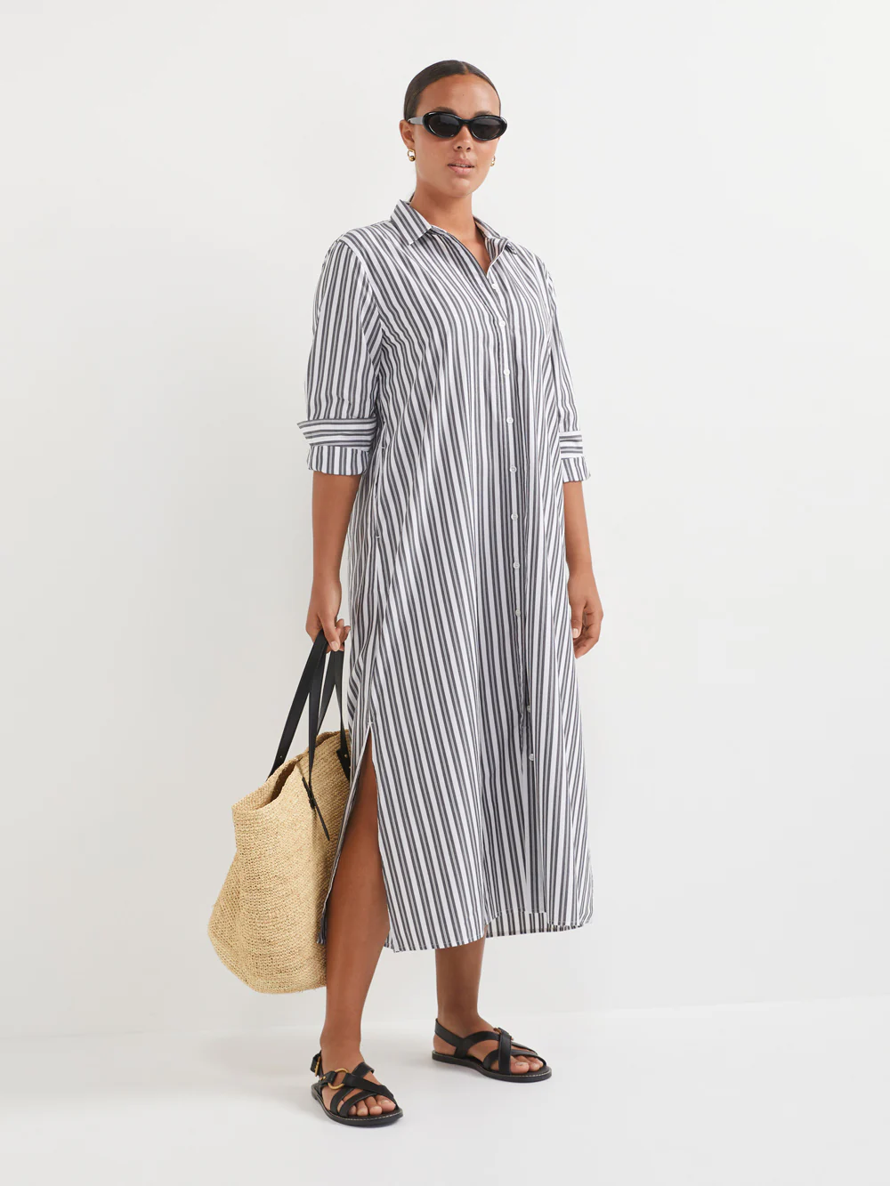The Stripe Maxi Shirt Dress - Image 2