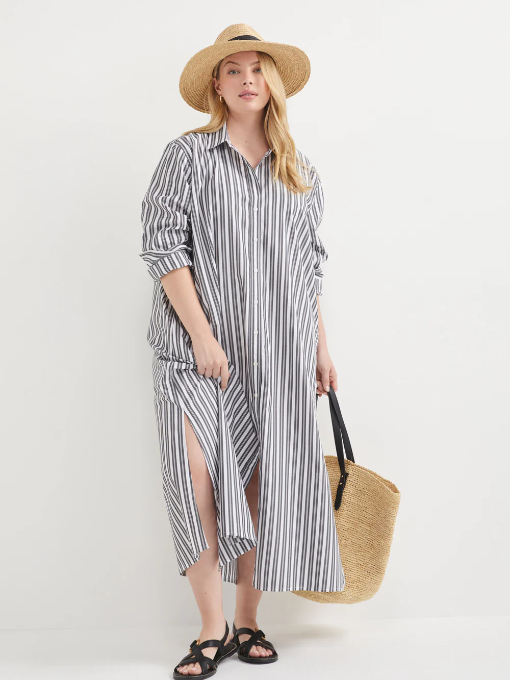 The Stripe Maxi Shirt Dress - Image 7