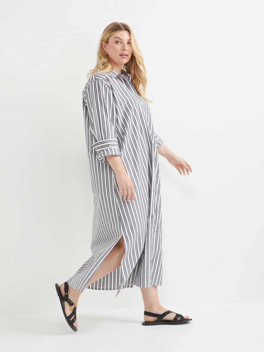 The Stripe Maxi Shirt Dress - Image 9