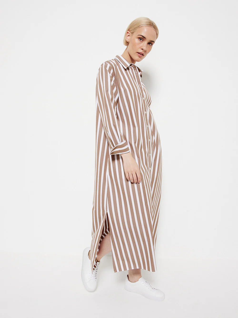 The Stripe Maxi Shirt Dress - Image 2
