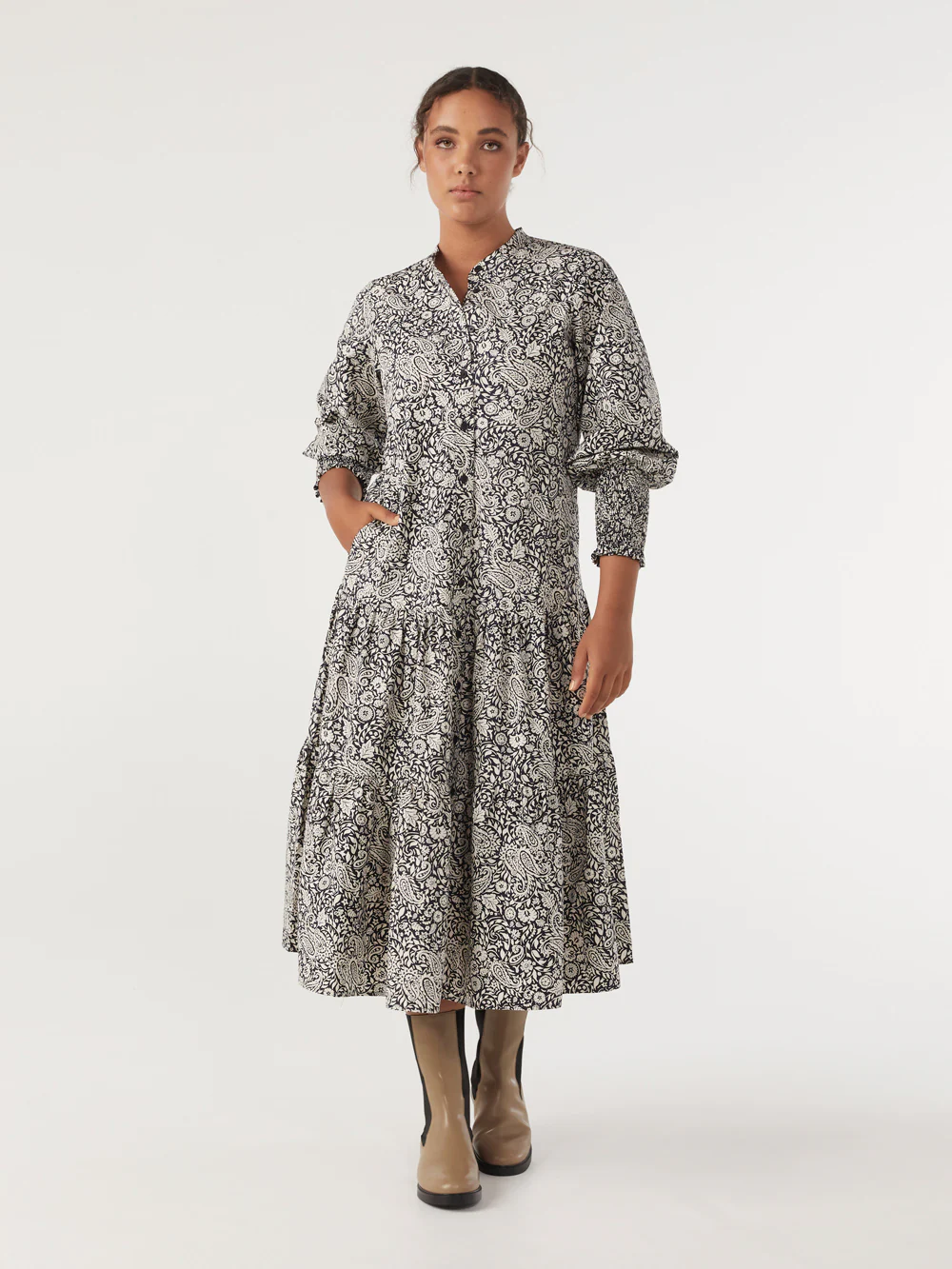 The Tiered Cotton Print Dress
