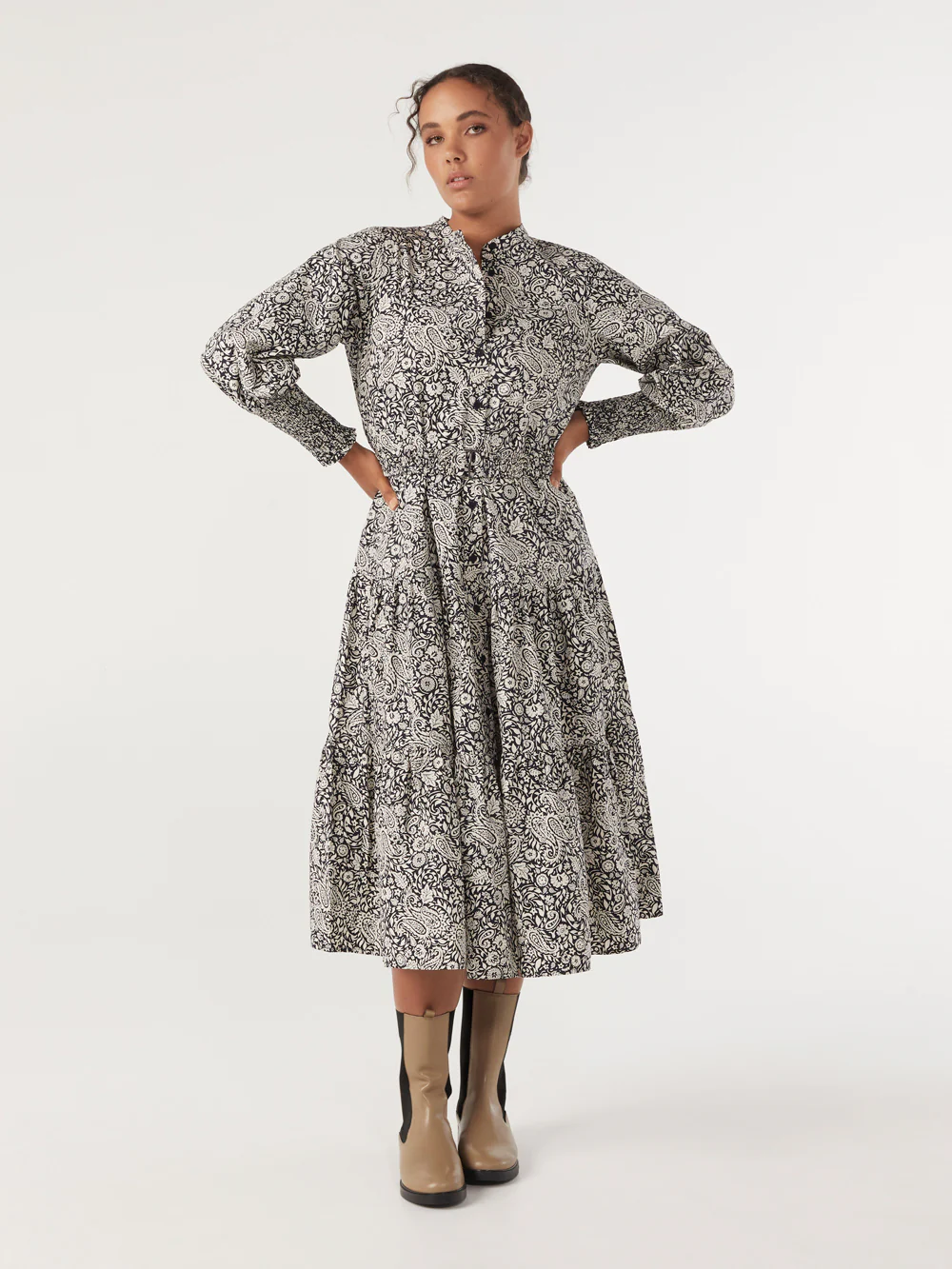 The Tiered Cotton Print Dress - Image 2