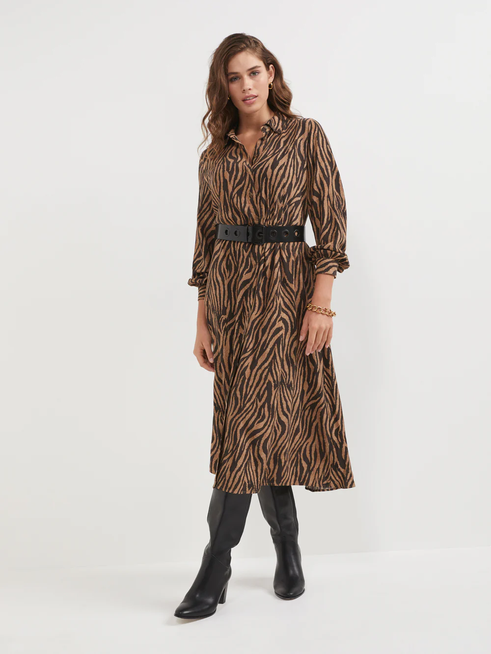 The Tiger Print Shirt Dress