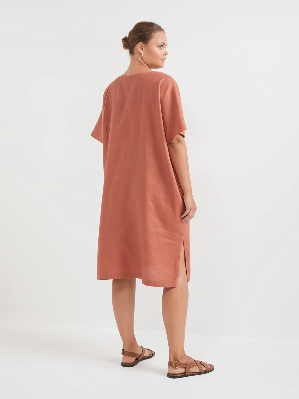 The V-Neck Linen Kaftan Dress - Image 8