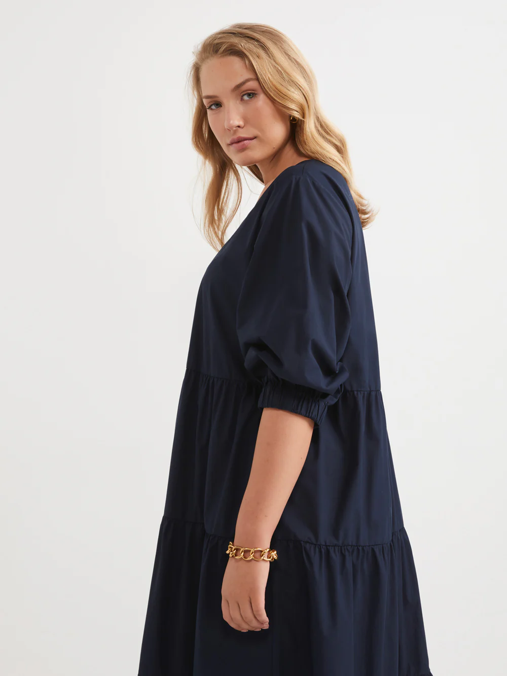 The Washed Cotton Poplin Tiered Dress - Image 7