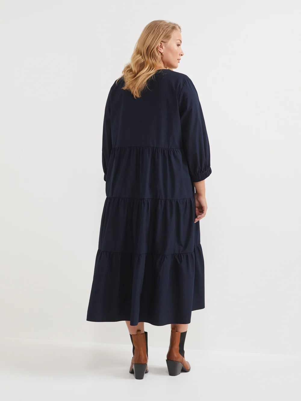 The Washed Cotton Poplin Tiered Dress - Image 8
