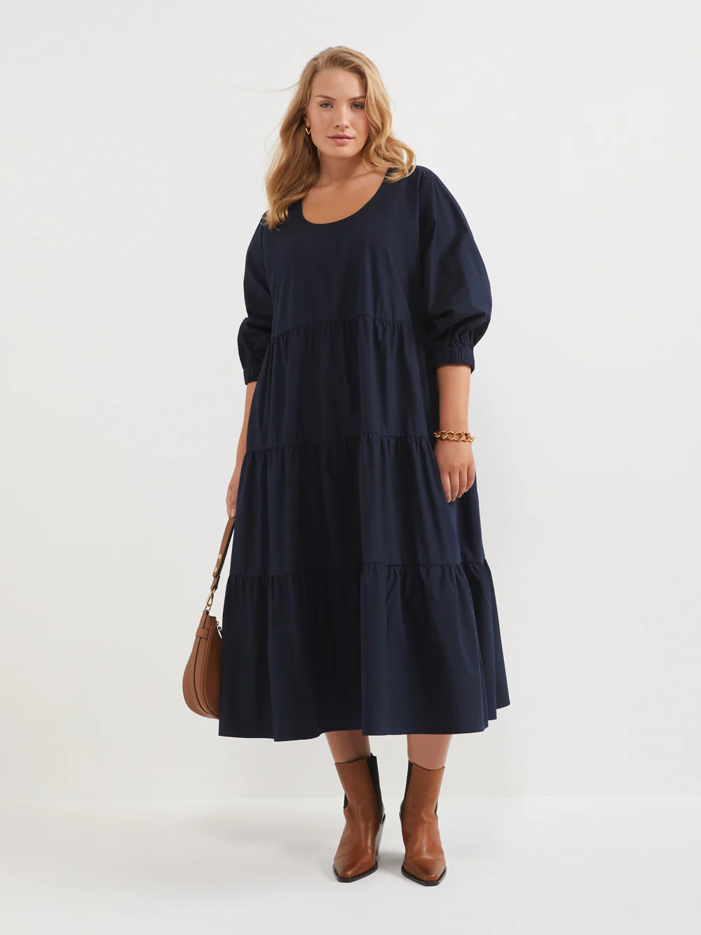The Washed Cotton Poplin Tiered Dress - Image 9