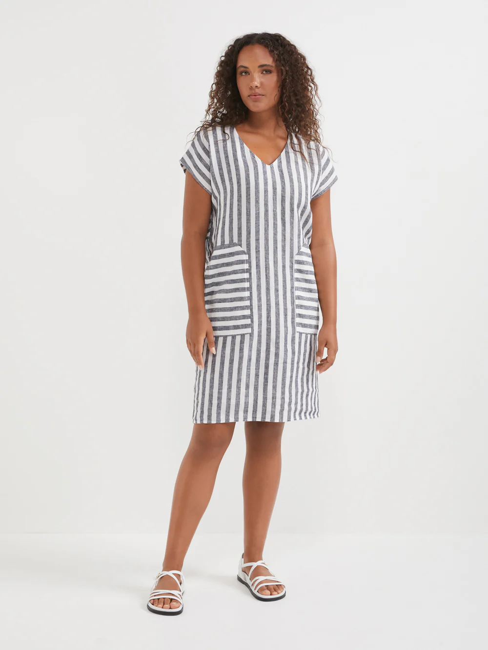 The Washed Linen Stripe Dress - Image 3