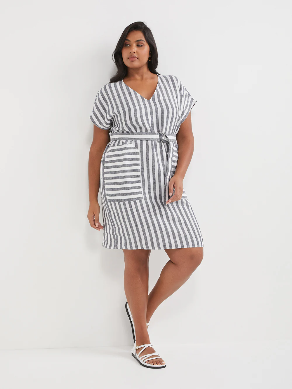 The Washed Linen Stripe Dress - Image 5