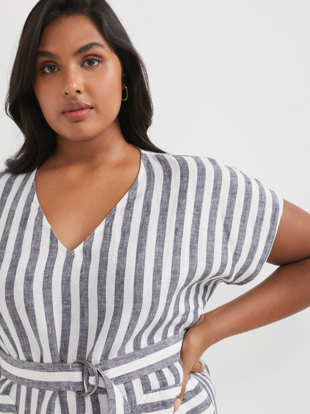 The Washed Linen Stripe Dress - Image 6
