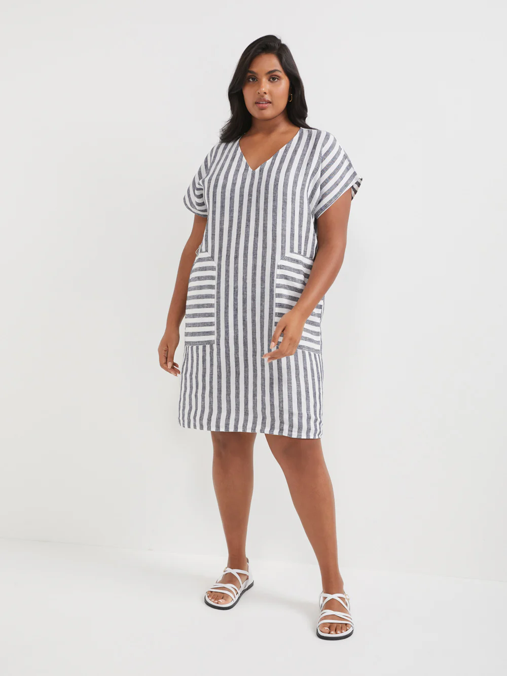 The Washed Linen Stripe Dress - Image 7