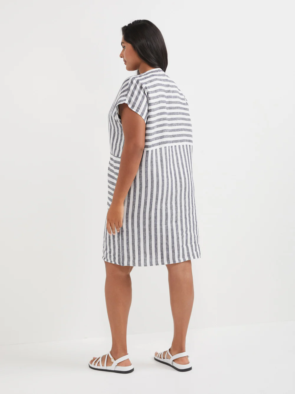 The Washed Linen Stripe Dress - Image 8