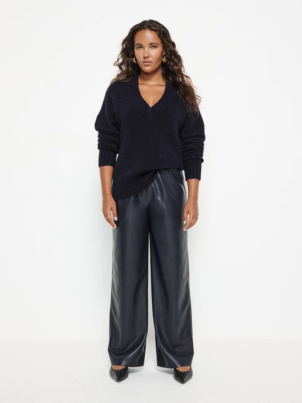 Faux Leather Pull On Pant - Image 5