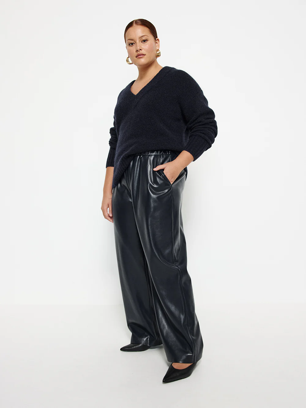 Faux Leather Pull On Pant - Image 6